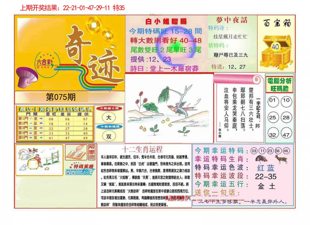 075期九龍奇迹A(推荐)[图]