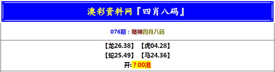 076期赌神四肖八码[图]