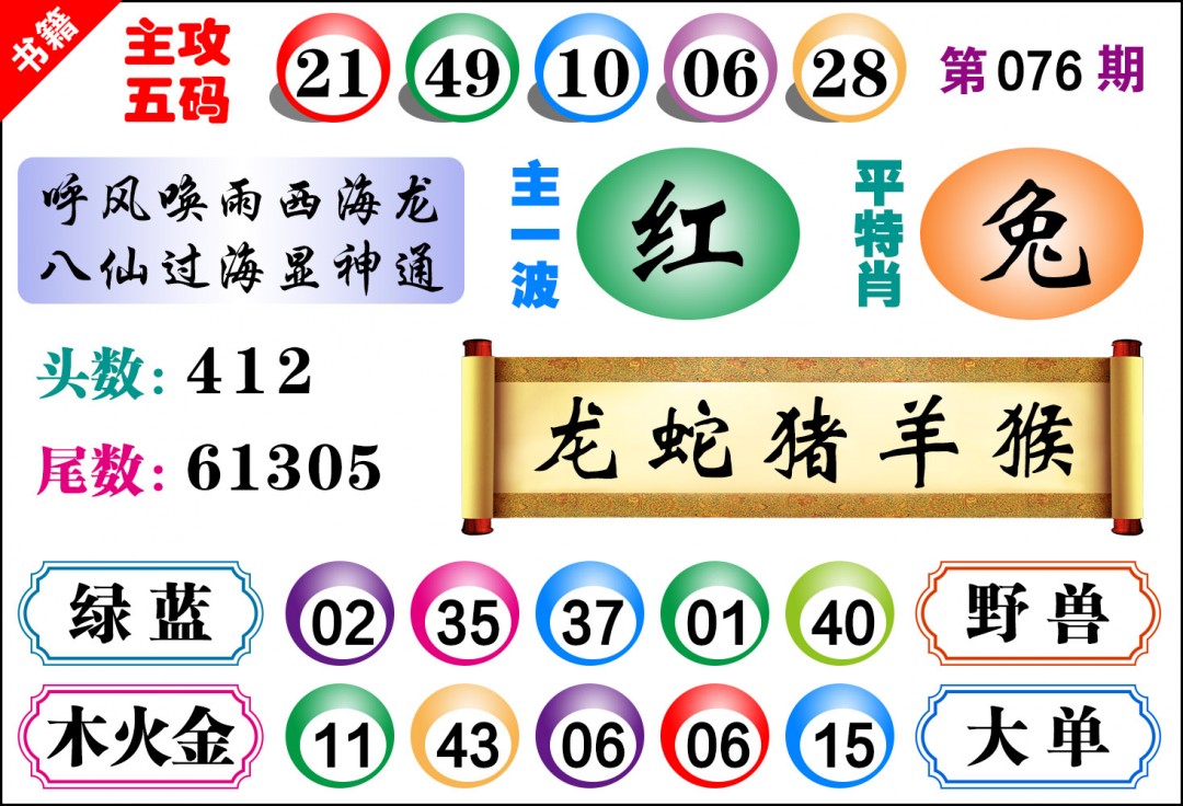 076期澳门主攻五码[图]