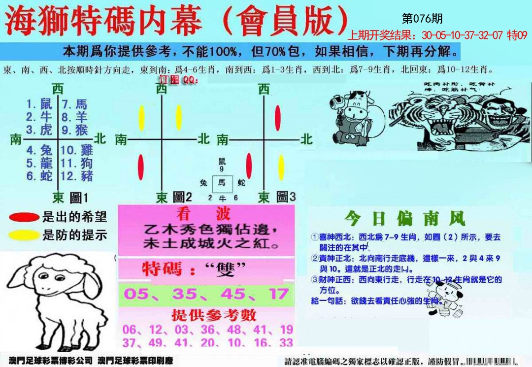 076期另版海狮特码内幕报[图]