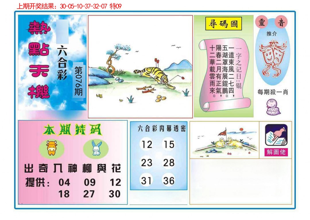 076期热点天机[图]