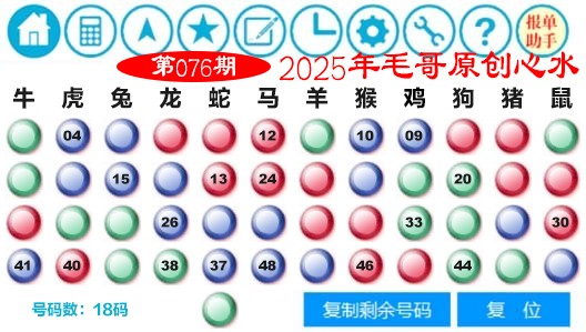 076期毛哥心水[图]