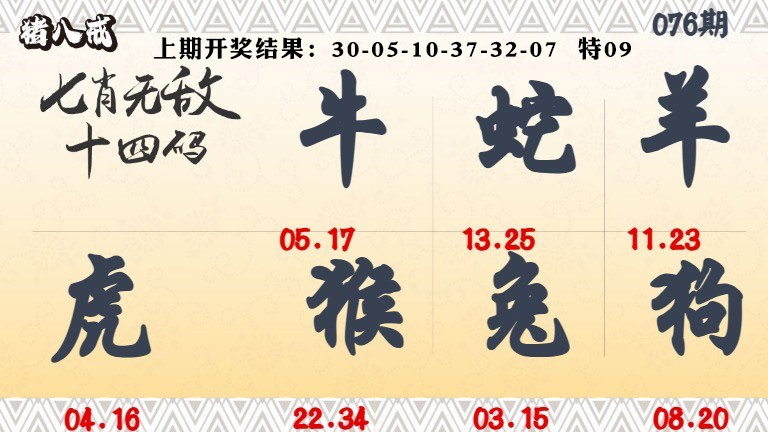 076期七肖无敌14码[图]