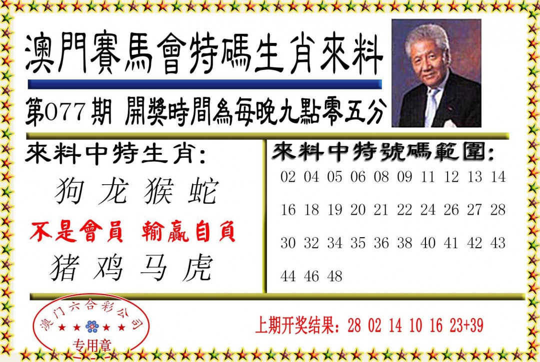 077期特码生肖来料[图]