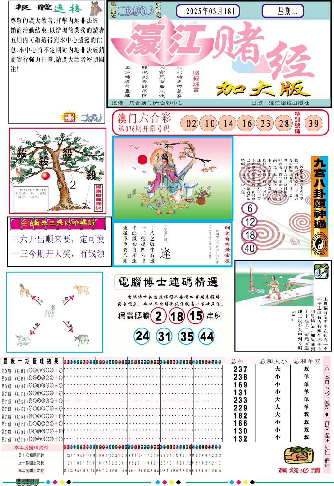 077期濠江赌经A加大版[图]