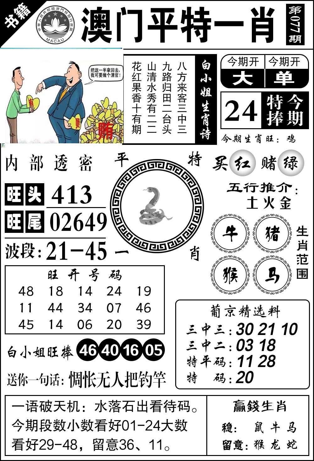 077期澳门内部透密[图]