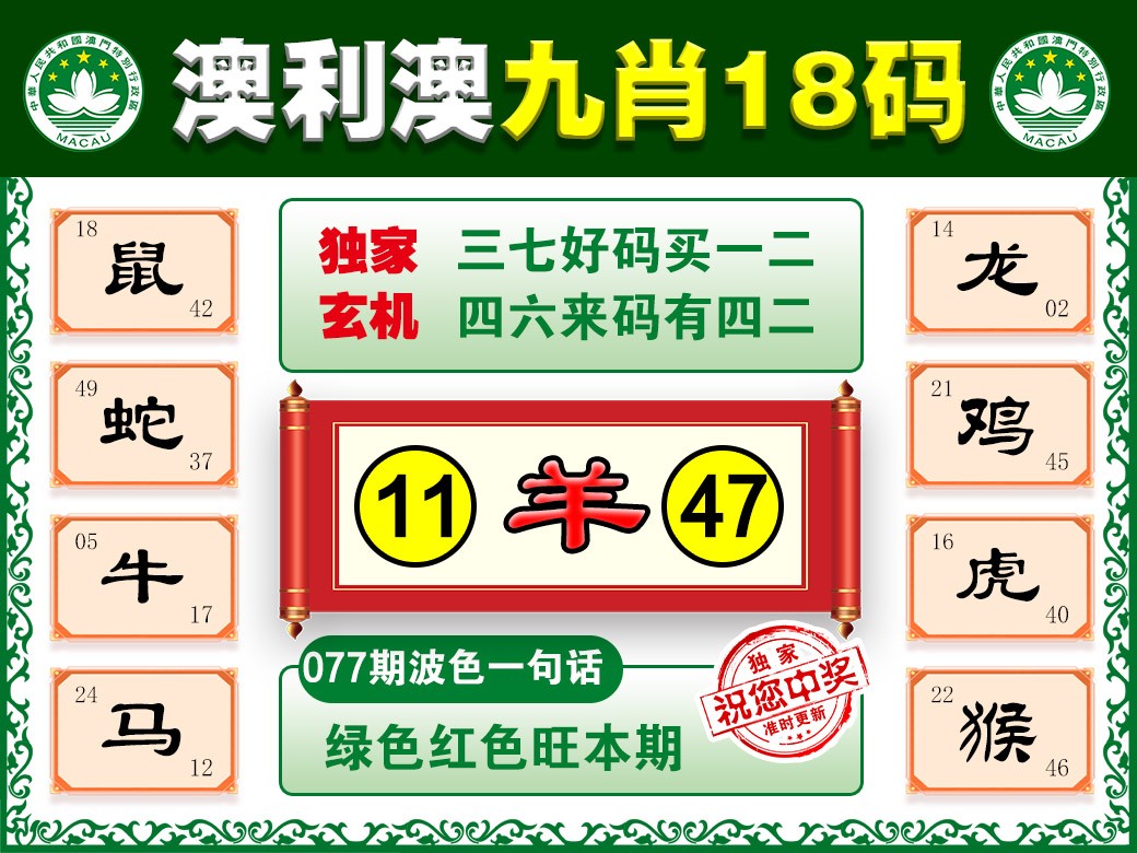 077期澳利澳九肖[图]