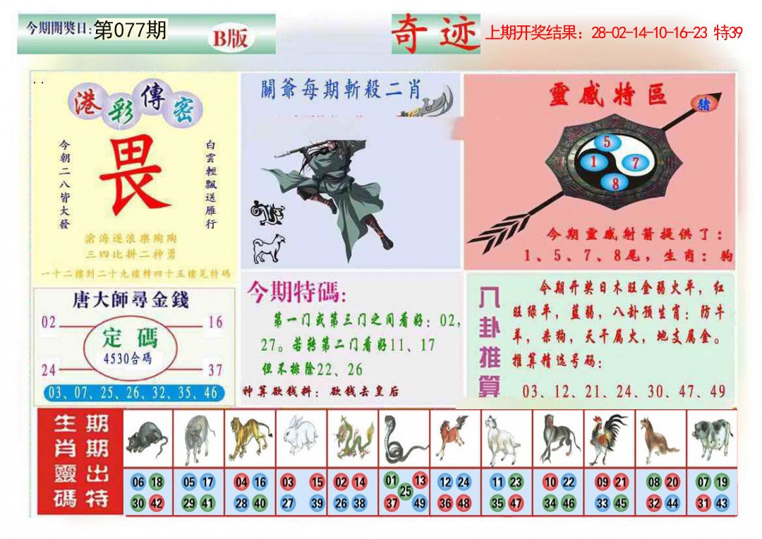 077期九龍奇迹B(推荐)[图]