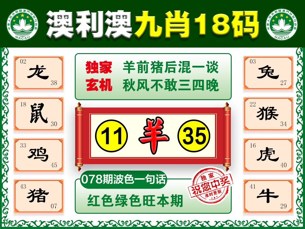 078期澳利澳九肖[图]