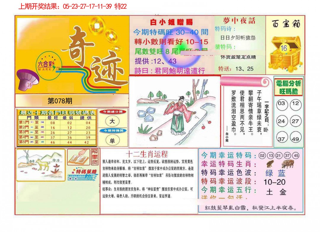 078期九龍奇迹A(推荐)[图]