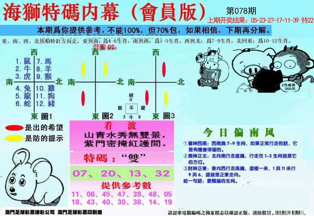 078期另版海狮特码内幕报[图]