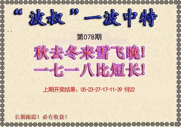 078期波叔一波中特[图]