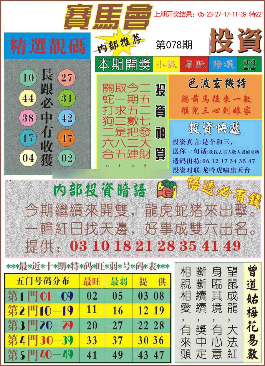 078期马会投资[图]