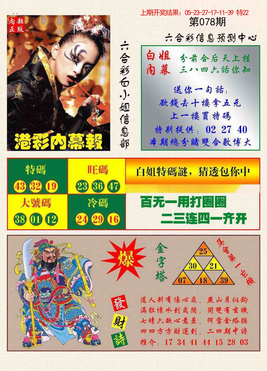 078期港彩内幕报[图]