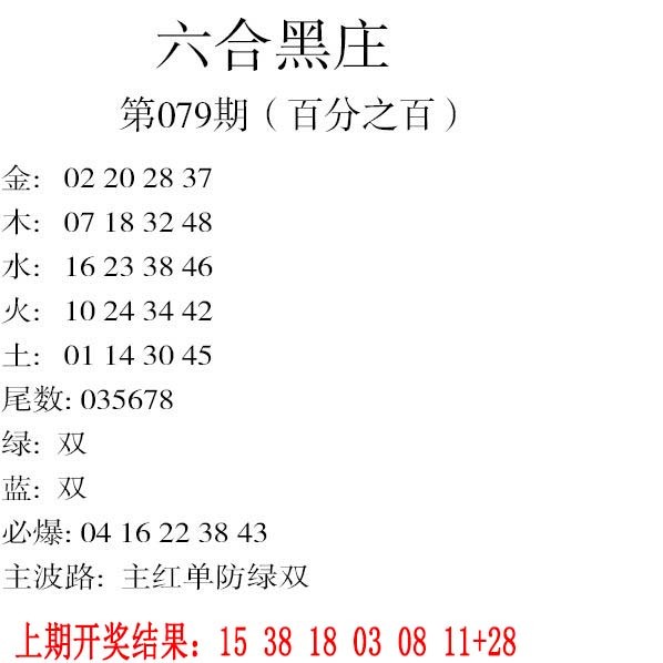 079期六合黑庄[图]