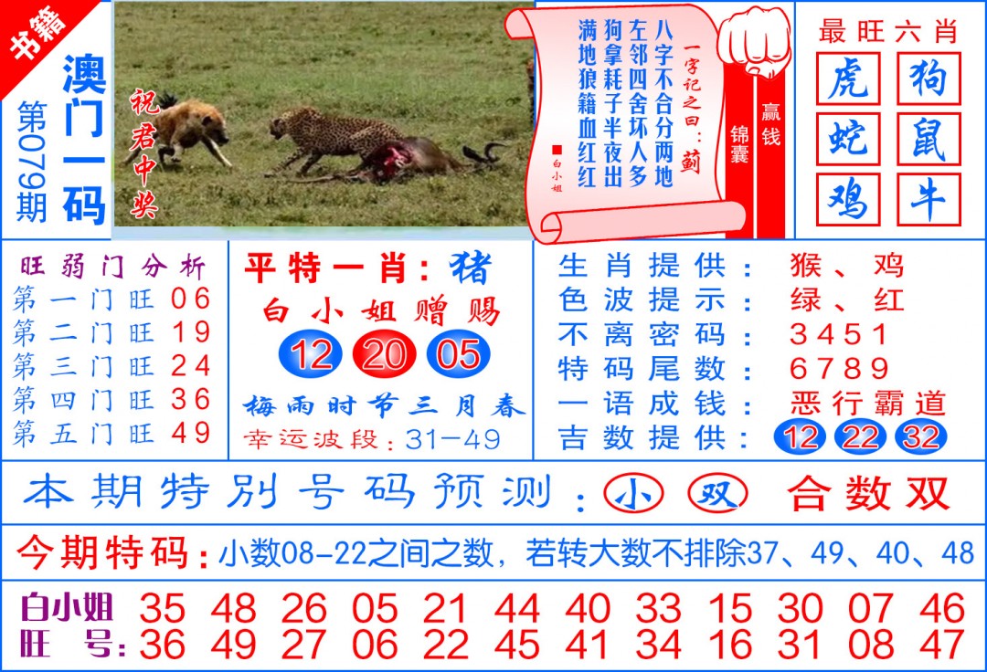 079期澳门飞龙宝典[图]