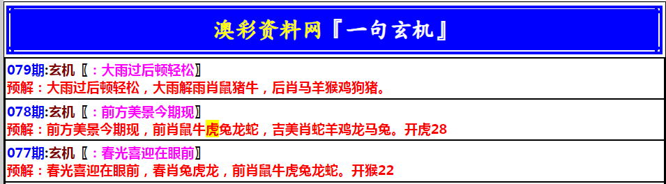 079期澳门一句玄机[图]