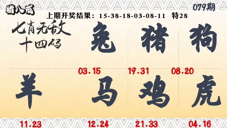 079期七肖无敌14码[图]