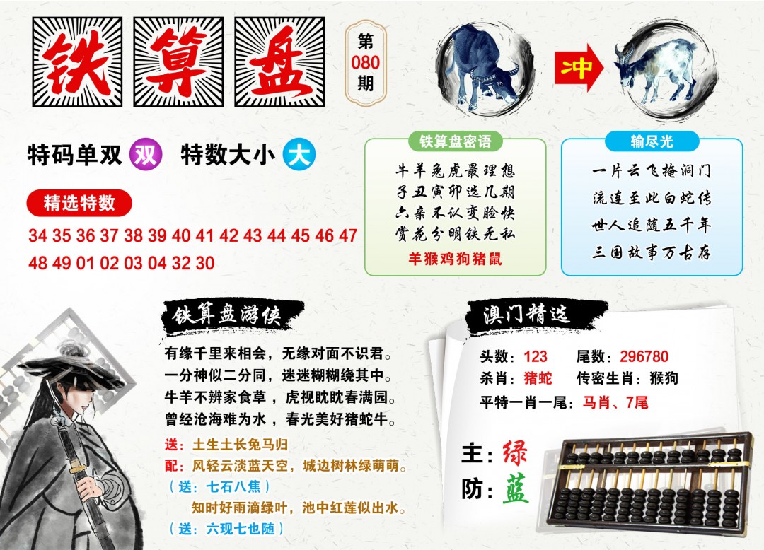 080期澳门铁算盘[图]
