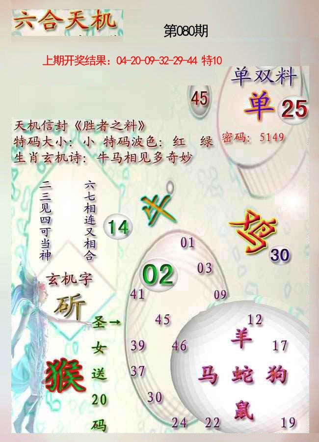 080期天机报[图]