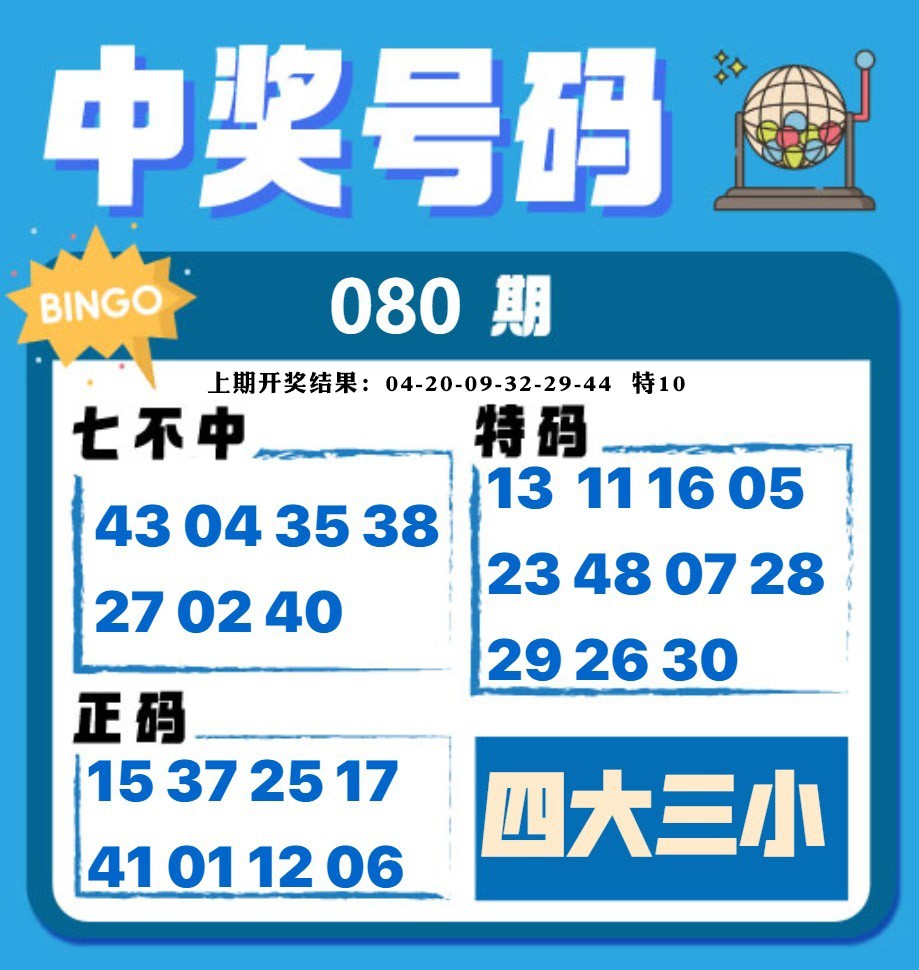 080期中奖号码[图]