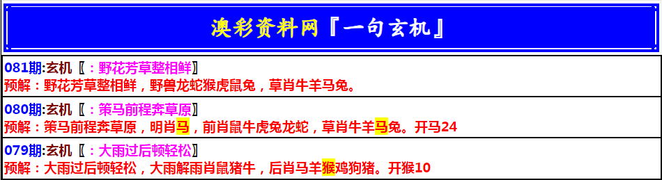081期澳门一句玄机[图]