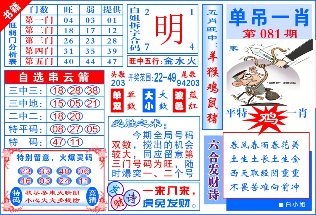 081期澳门单吊一肖[图]