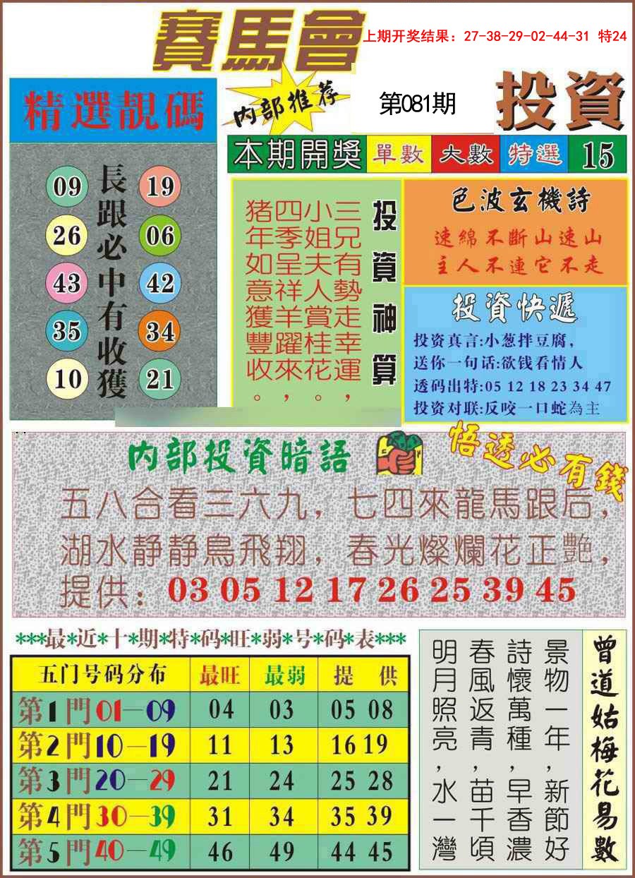 081期马会投资[图]