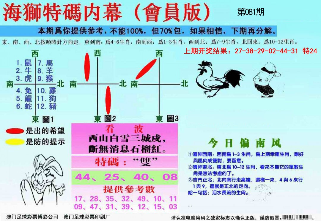 081期海狮特码会员报[图]