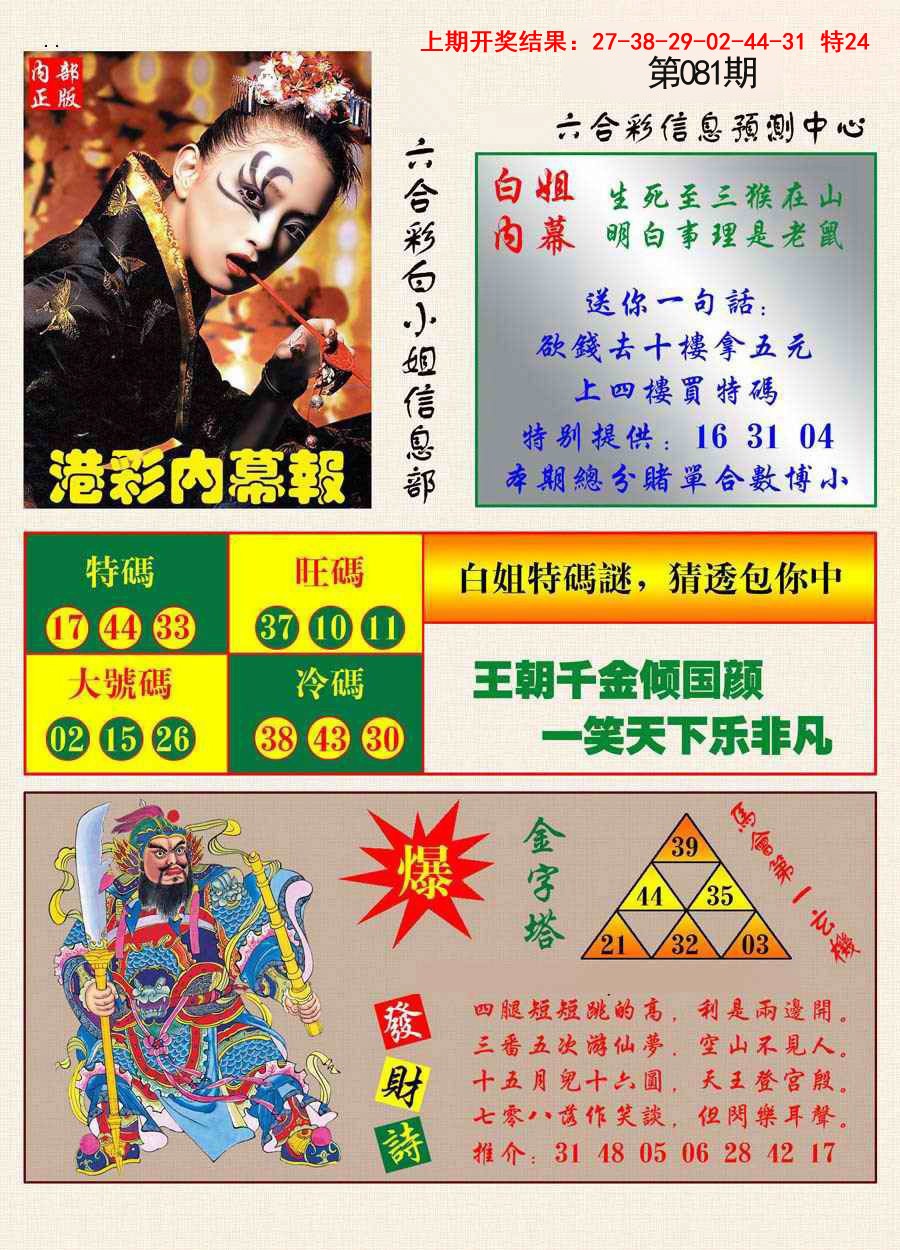 081期港彩内幕报[图]