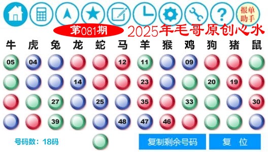 081期毛哥心水[图]