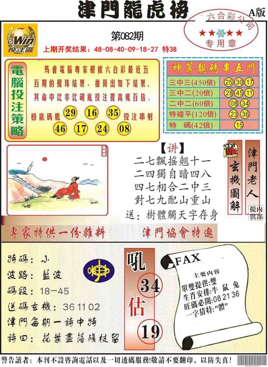 082期津门龙虎榜A[图]