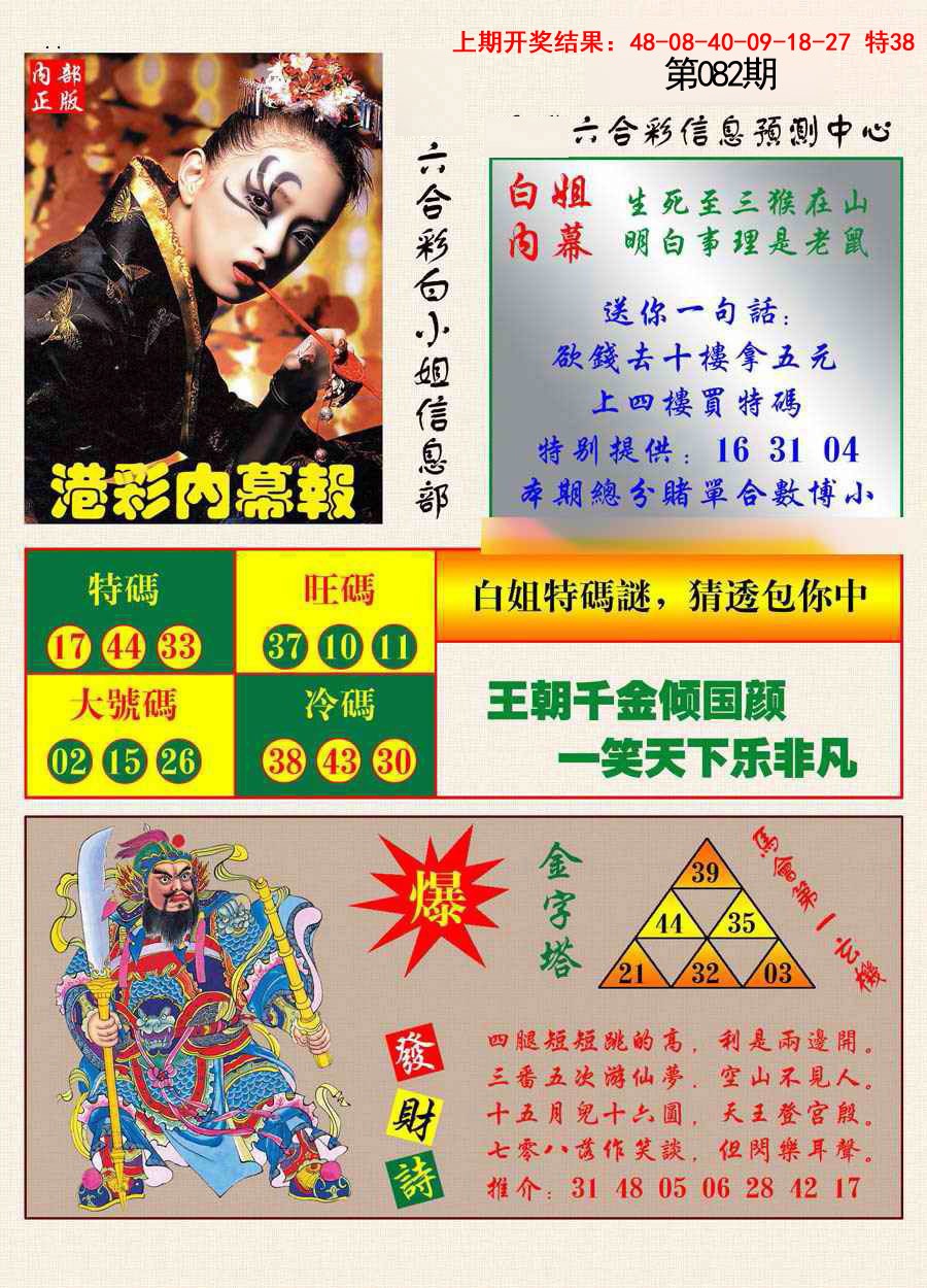 082期港彩内幕报[图]