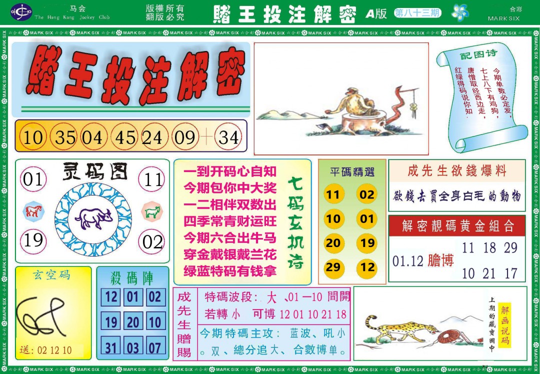 083期赌王投注解密[图]