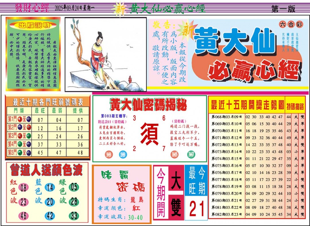 083期黄大仙必赢心经A[图]