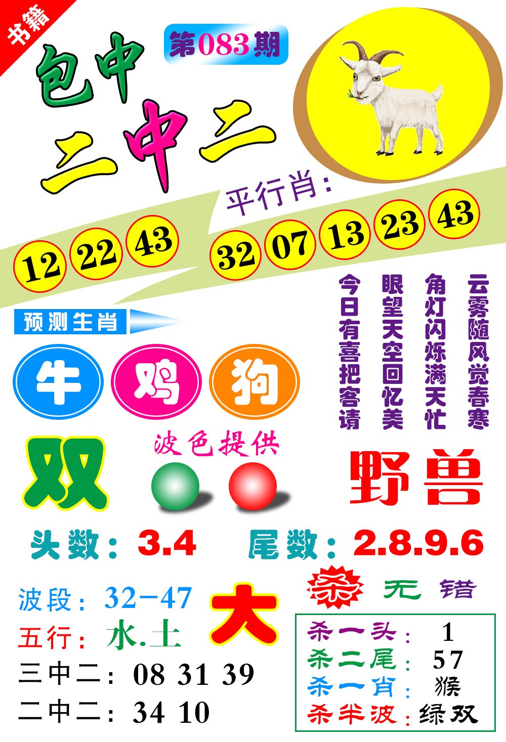 083期澳门预测生肖[图]