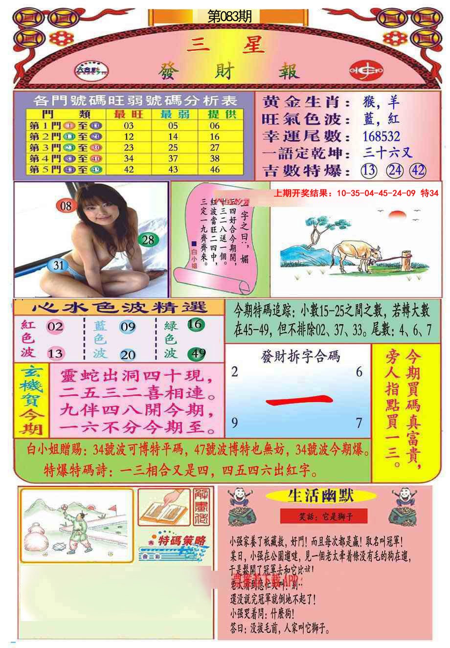 083期三星发财报(推荐)[图]