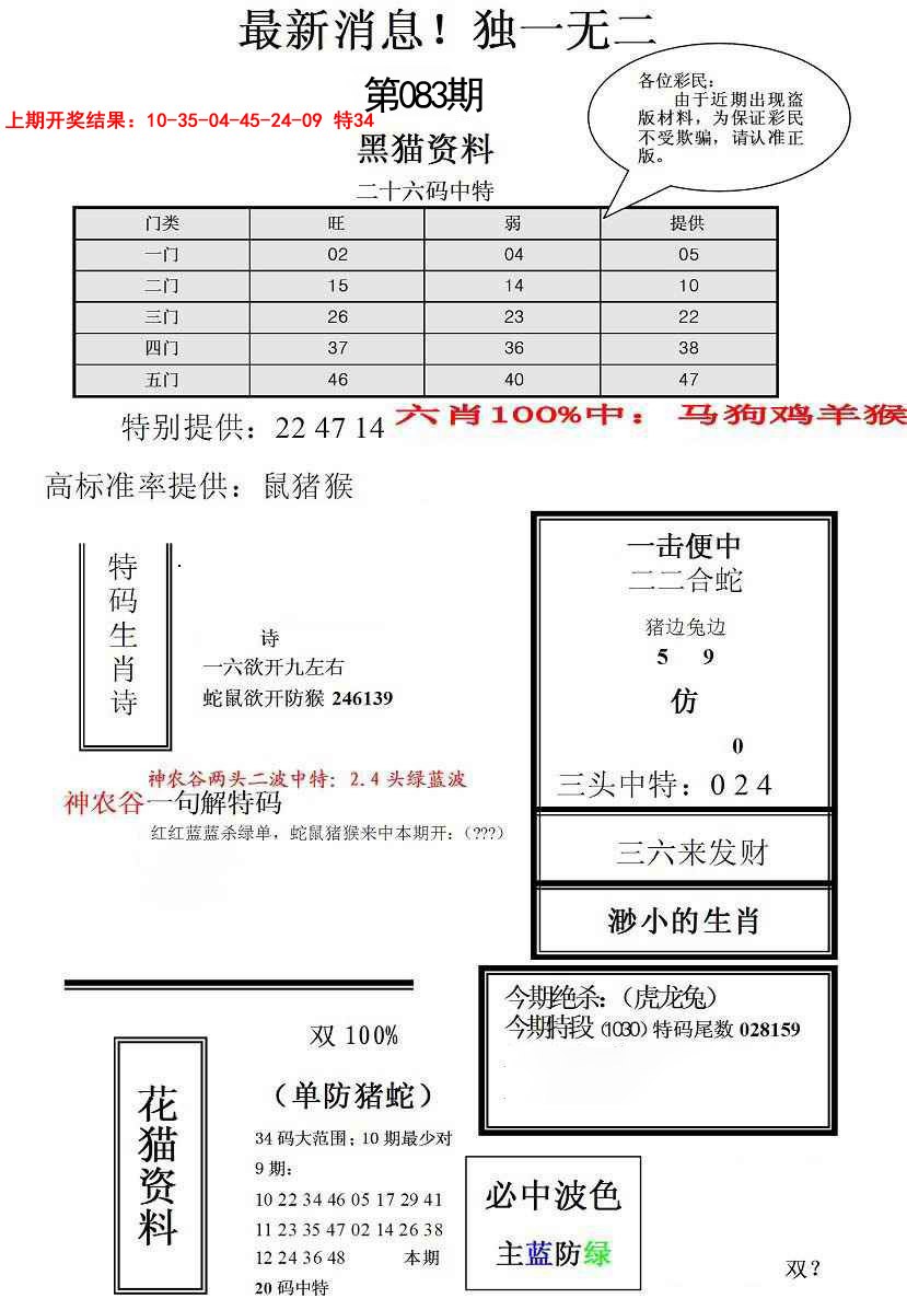 083期独一无二(正)[图]