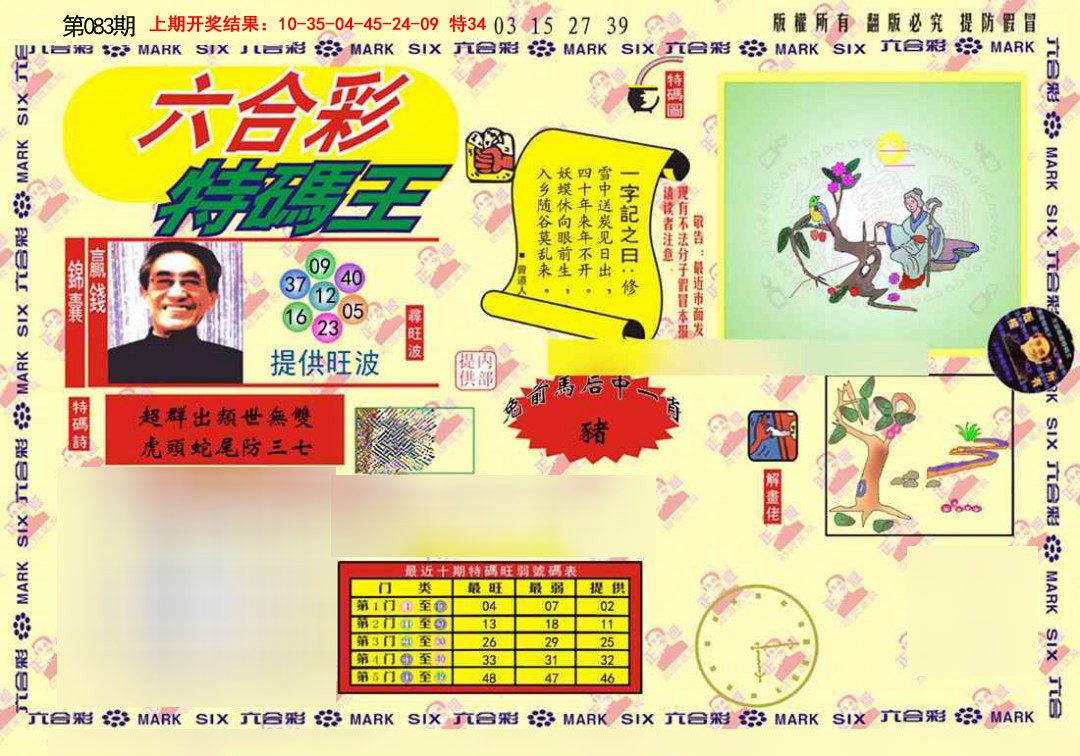 083期心水特码(信封)[图]