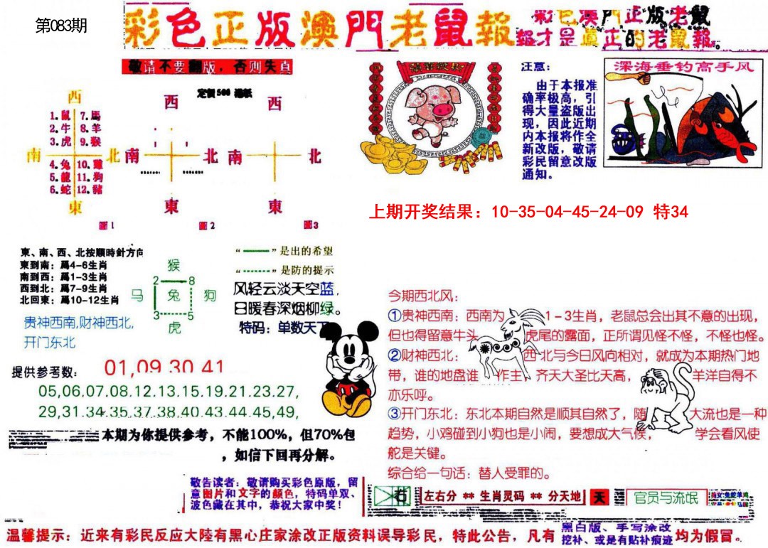 083期彩色正版澳门老鼠报[图]