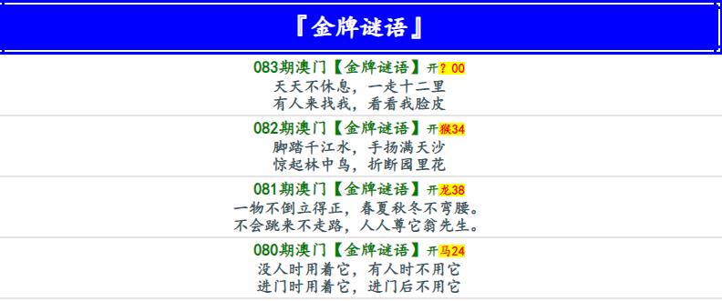 083期金牌谜语[图]