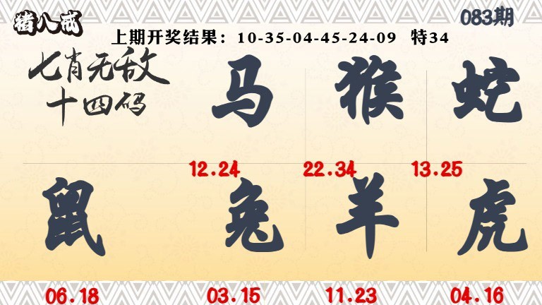 083期七肖无敌14码[图]