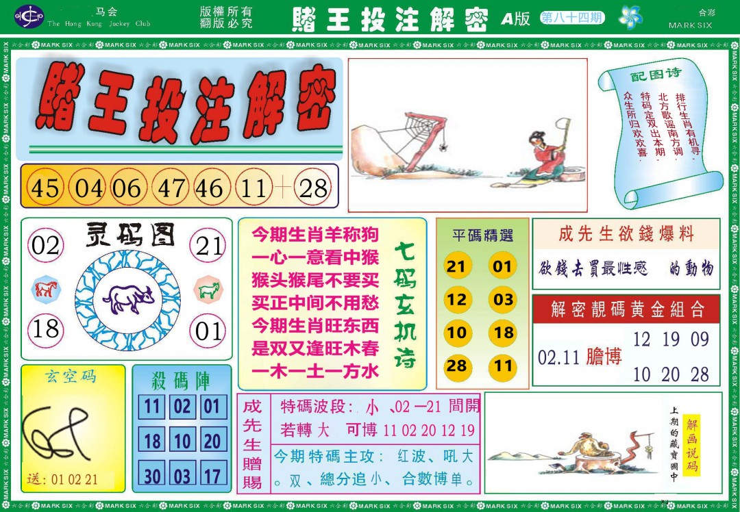 084期赌王投注解密[图]