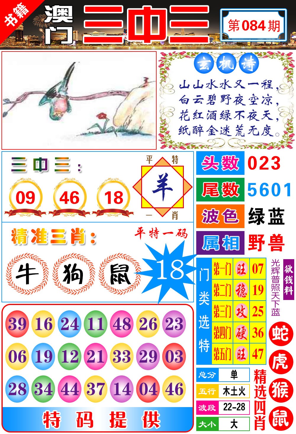084期澳门宝典三中三[图]