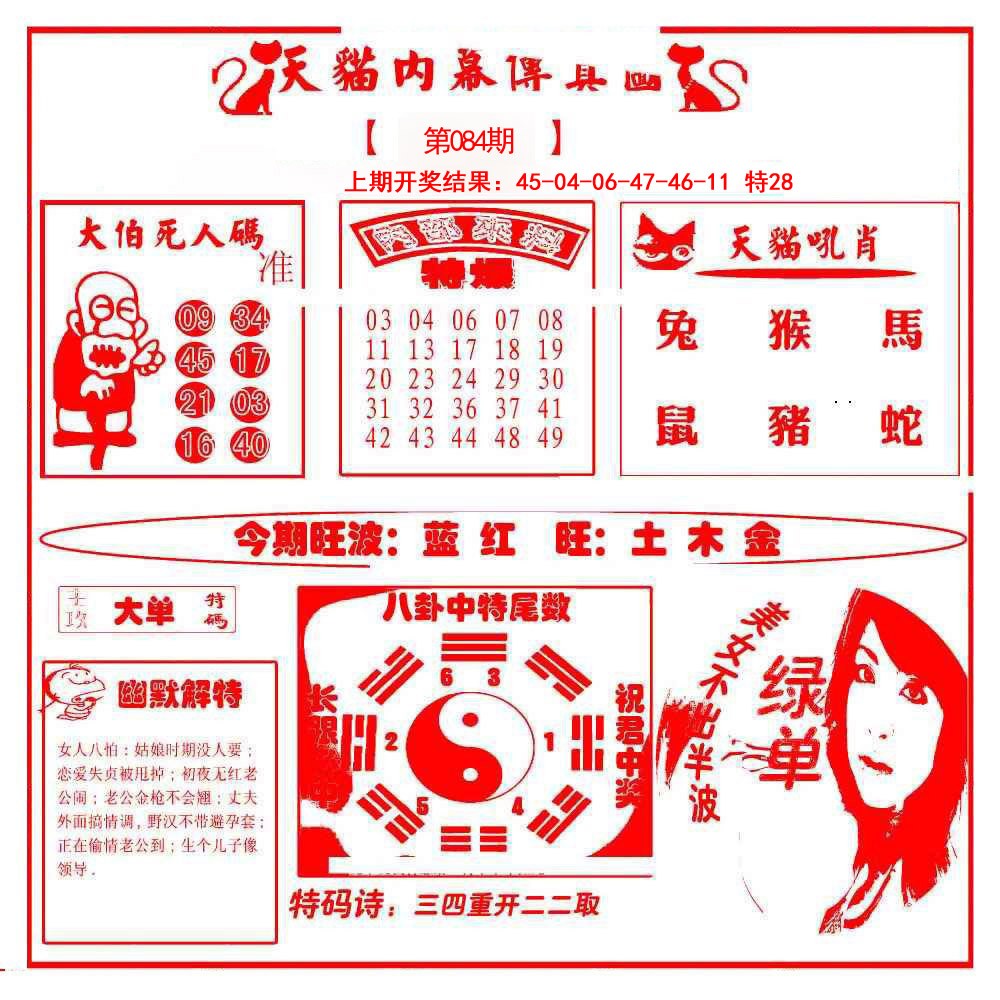 084期内幕传真图[图]