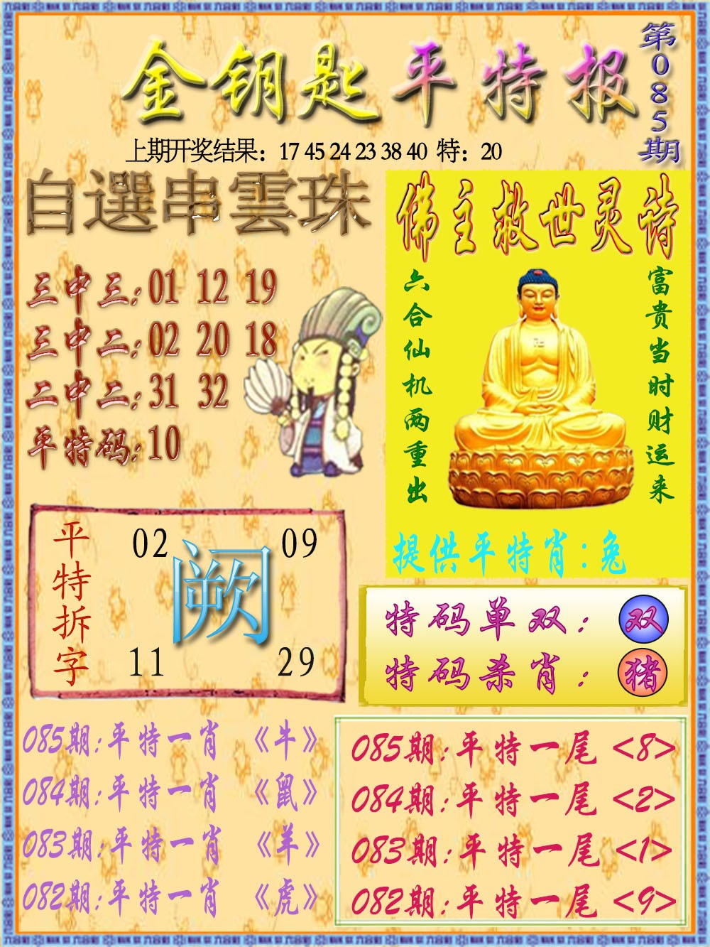 085期金钥匙平特报[图]