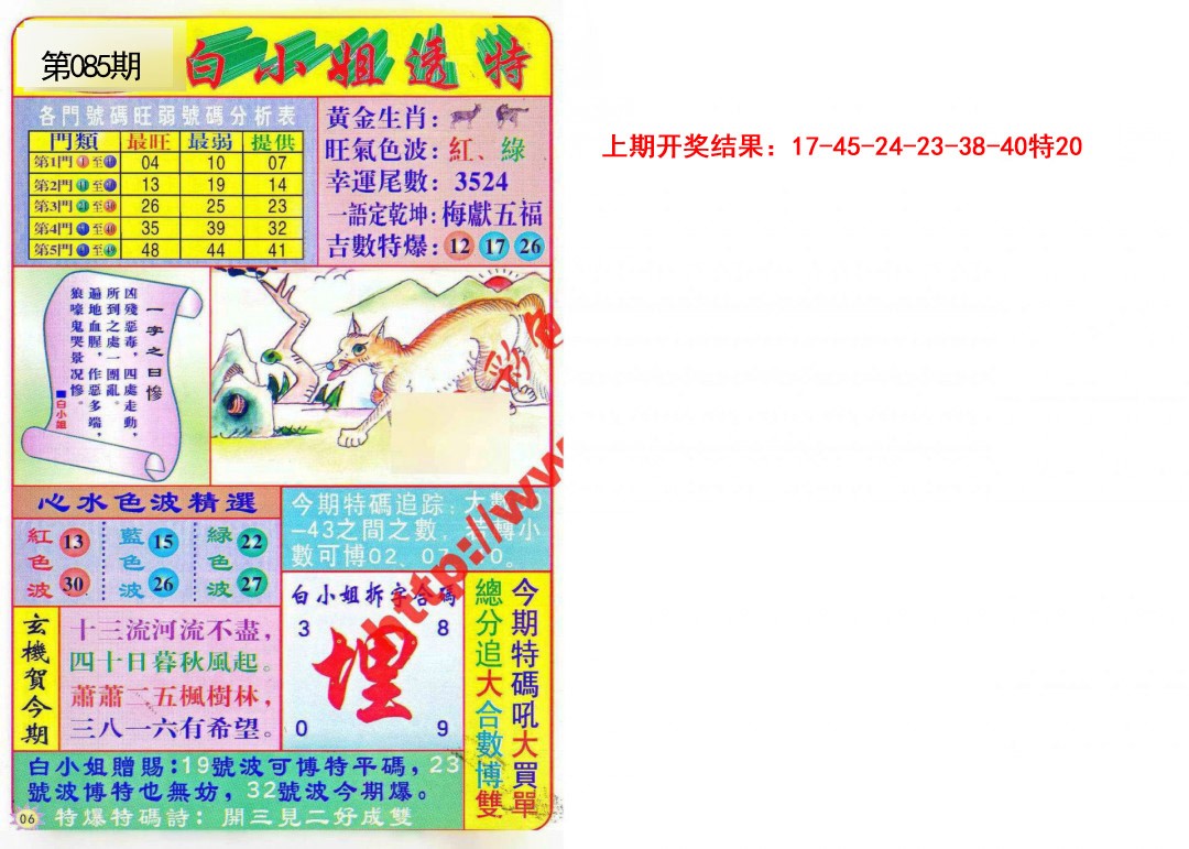 085期白小姐透特[图]
