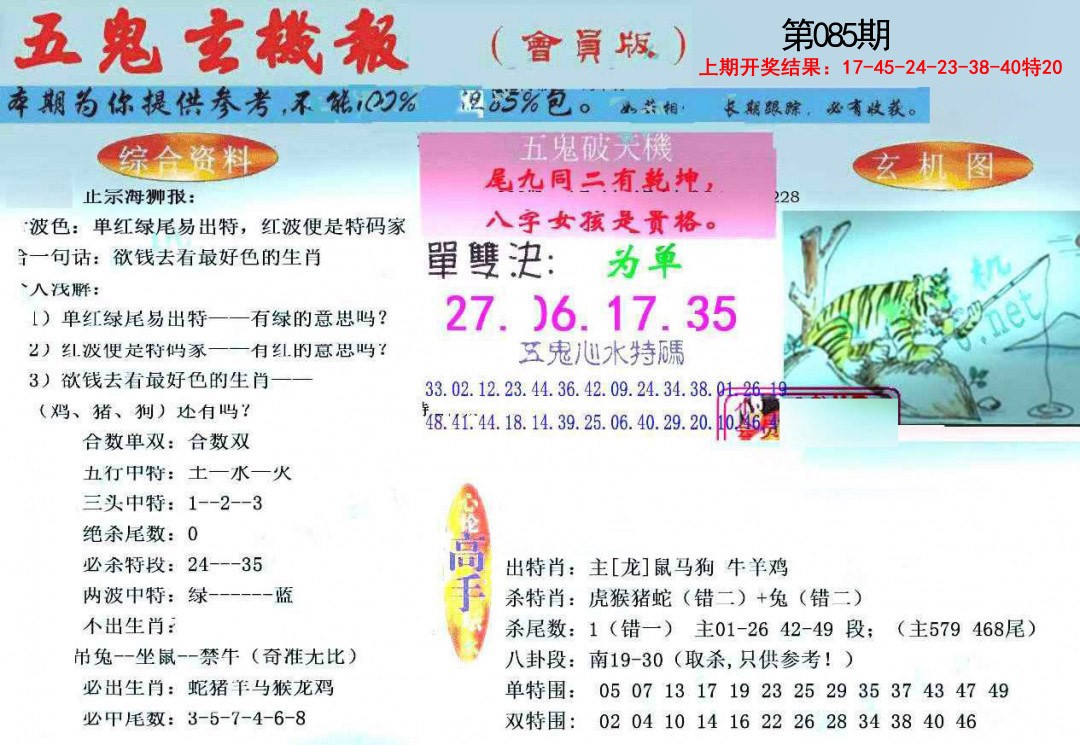 085期新五鬼玄机[图]