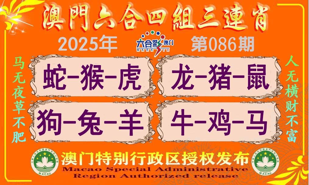 086期六合四组三连肖[图]