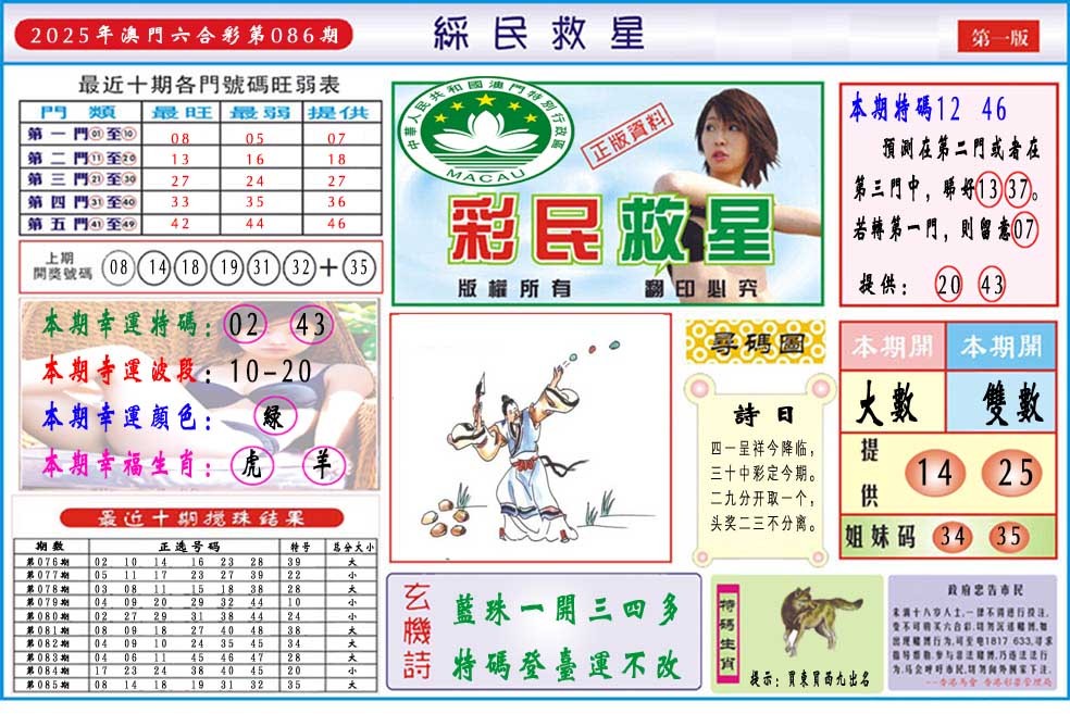 086期彩民救星A[图]